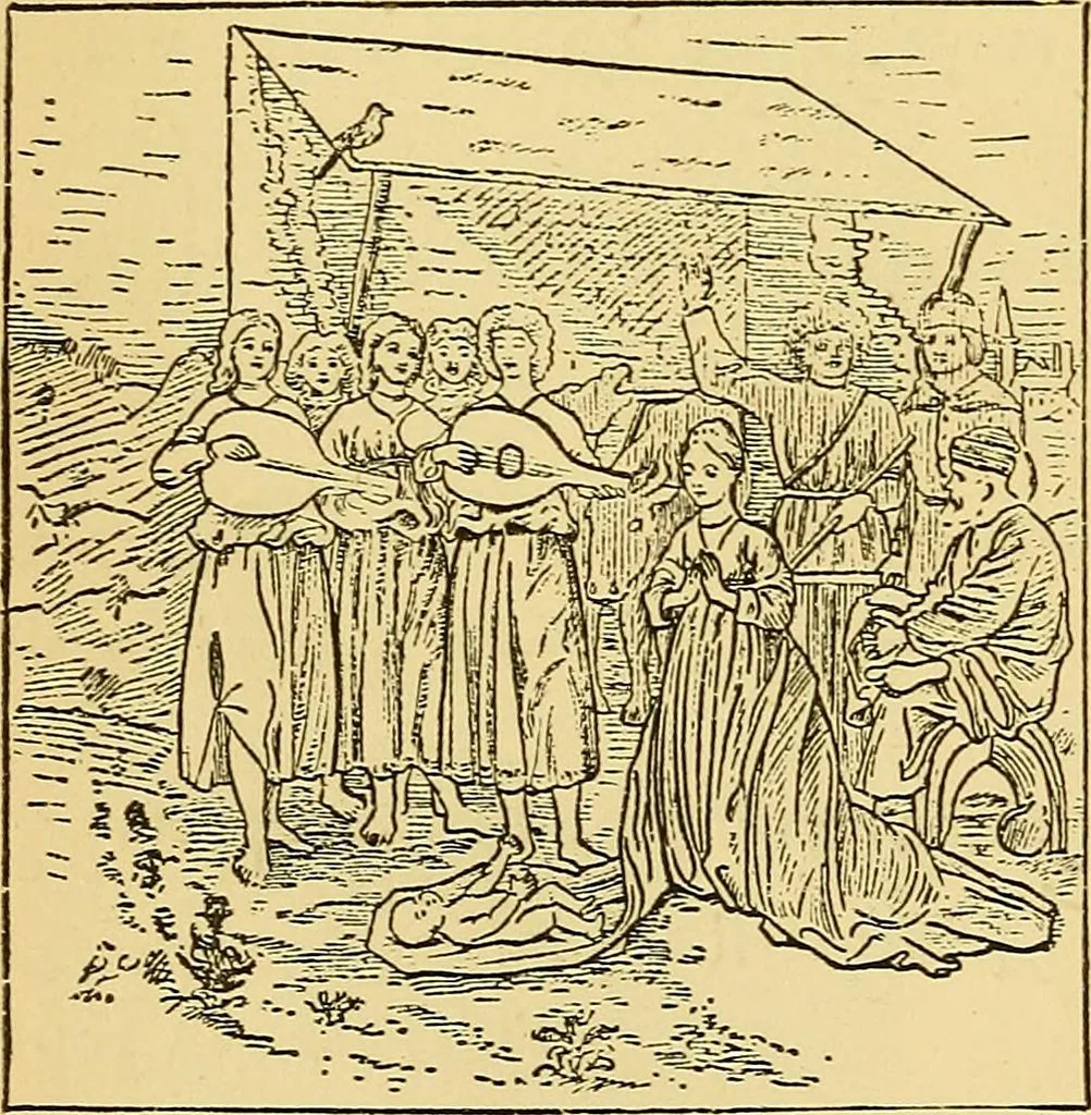 An illustration from Pictorial notes in the National Gallery, 1877, leaf 143