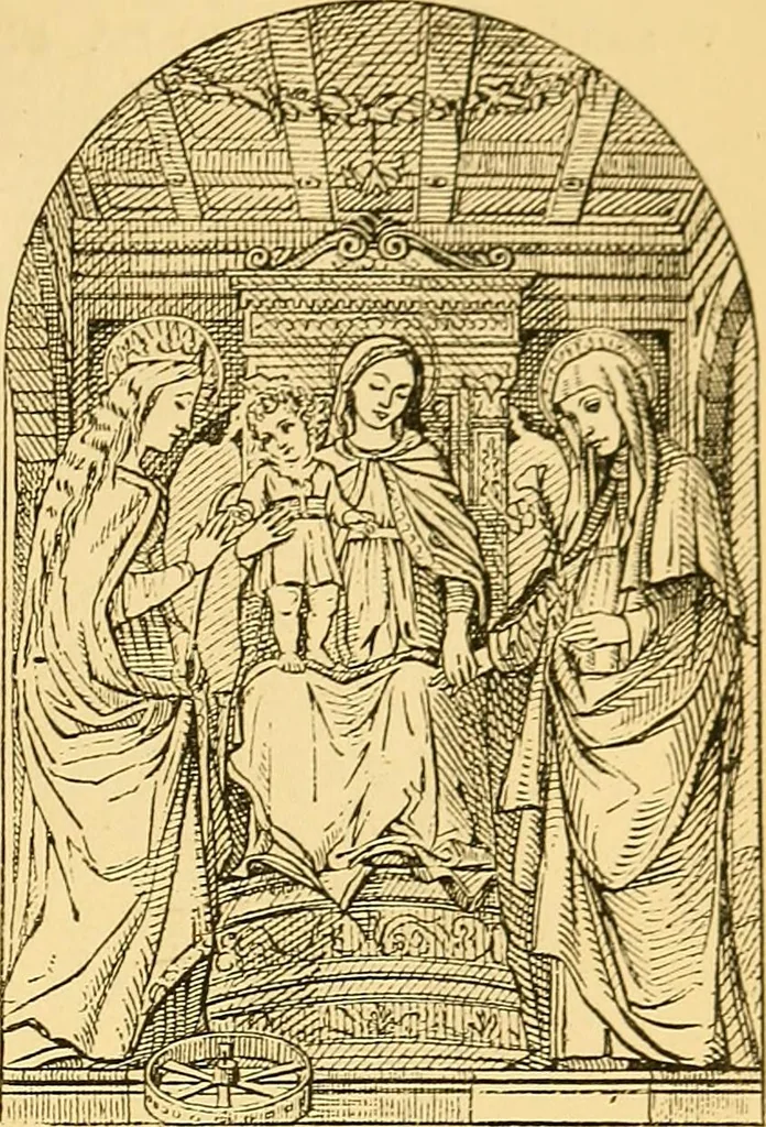 An illustration from Pictorial notes in the National Gallery, 1877, leaf 152