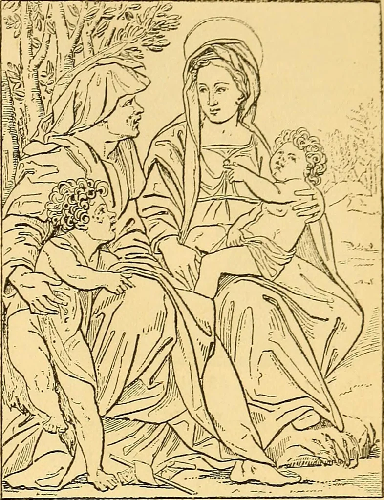 An illustration from Pictorial notes in the National Gallery, 1877, leaf 158