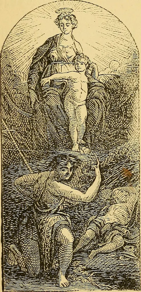 An illustration from Pictorial notes in the National Gallery, 1877, leaf 177