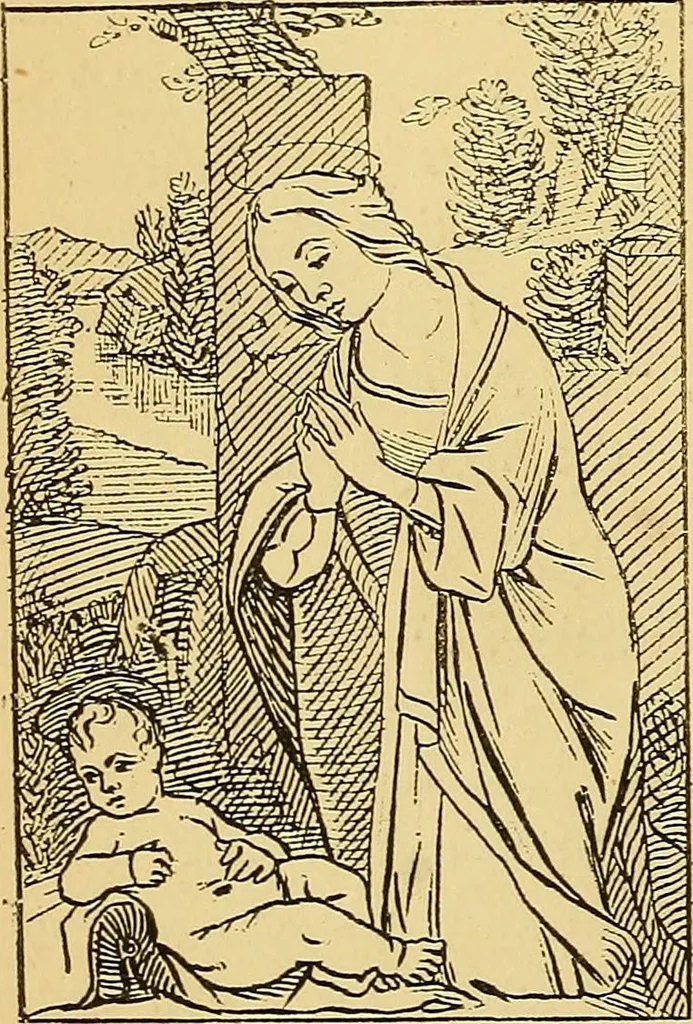 An illustration from Pictorial notes in the National Gallery, 1877, leaf 179
