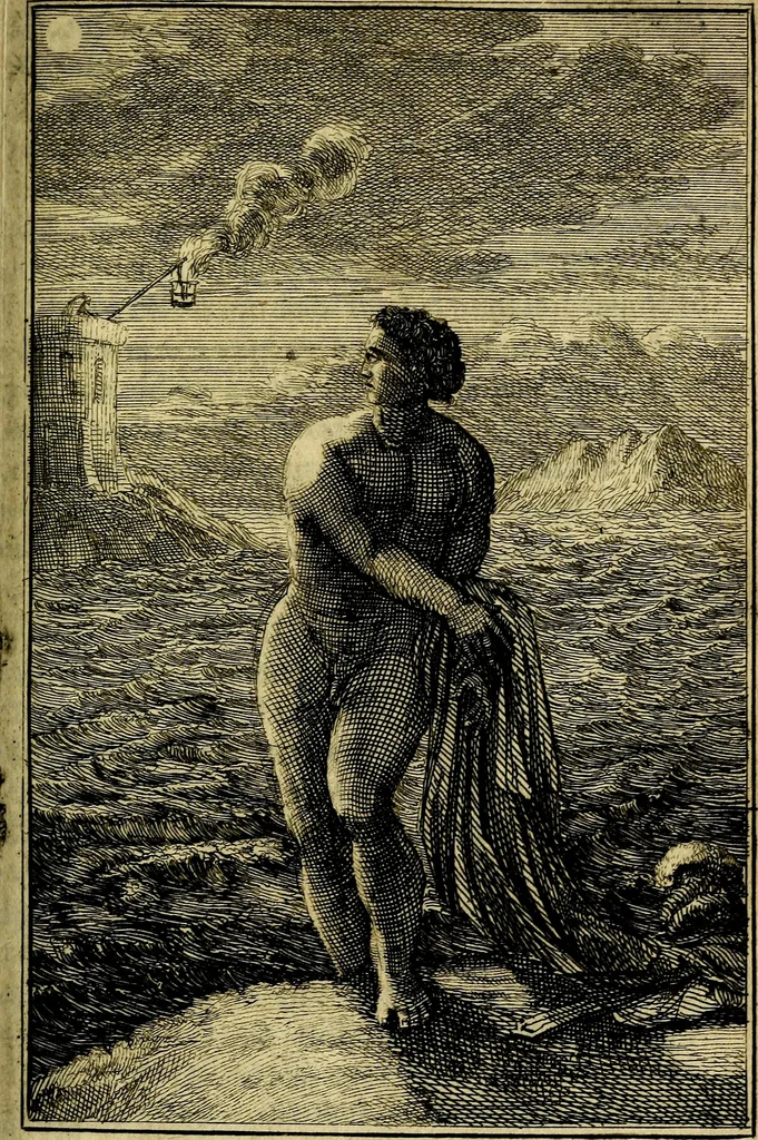 An illustration from Pictura loquens; sive, Heroicarum tabularum Hadriani Schoonebeeck, enarratio et explicatio, 1695, leaf 108
