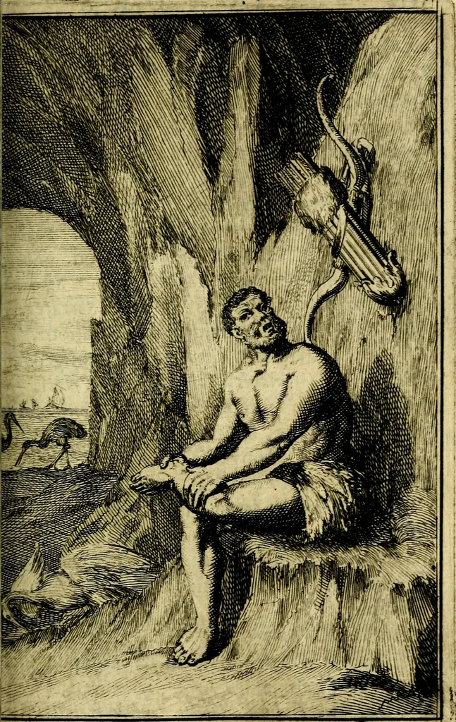 An illustration from Pictura loquens; sive, Heroicarum tabularum Hadriani Schoonebeeck, enarratio et explicatio, 1695, leaf 132