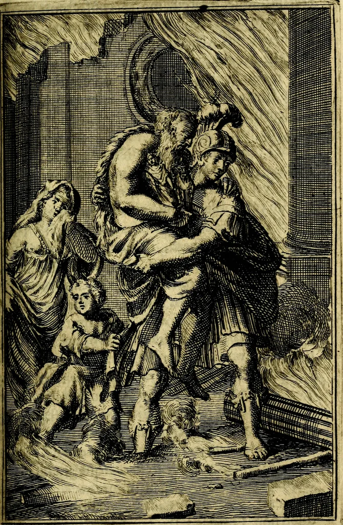 An illustration from Pictura loquens; sive, Heroicarum tabularum Hadriani Schoonebeeck, enarratio et explicatio, 1695, leaf 148