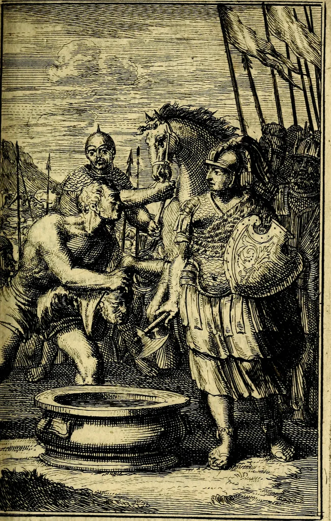 An illustration from Pictura loquens; sive, Heroicarum tabularum Hadriani Schoonebeeck, enarratio et explicatio, 1695, leaf 168