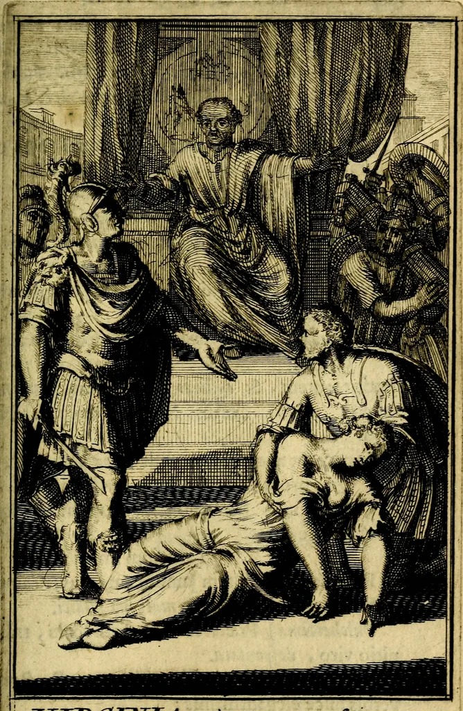An illustration from Pictura loquens; sive, Heroicarum tabularum Hadriani Schoonebeeck, enarratio et explicatio, 1695, leaf 204
