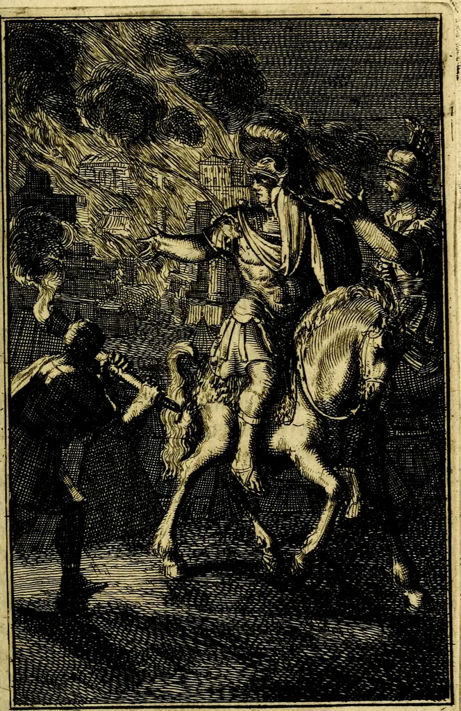 An illustration from Pictura loquens; sive, Heroicarum tabularum Hadriani Schoonebeeck, enarratio et explicatio, 1695, leaf 236