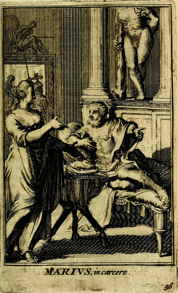 An illustration from Pictura loquens; sive, Heroicarum tabularum Hadriani Schoonebeeck, enarratio et explicatio, 1695, leaf 244