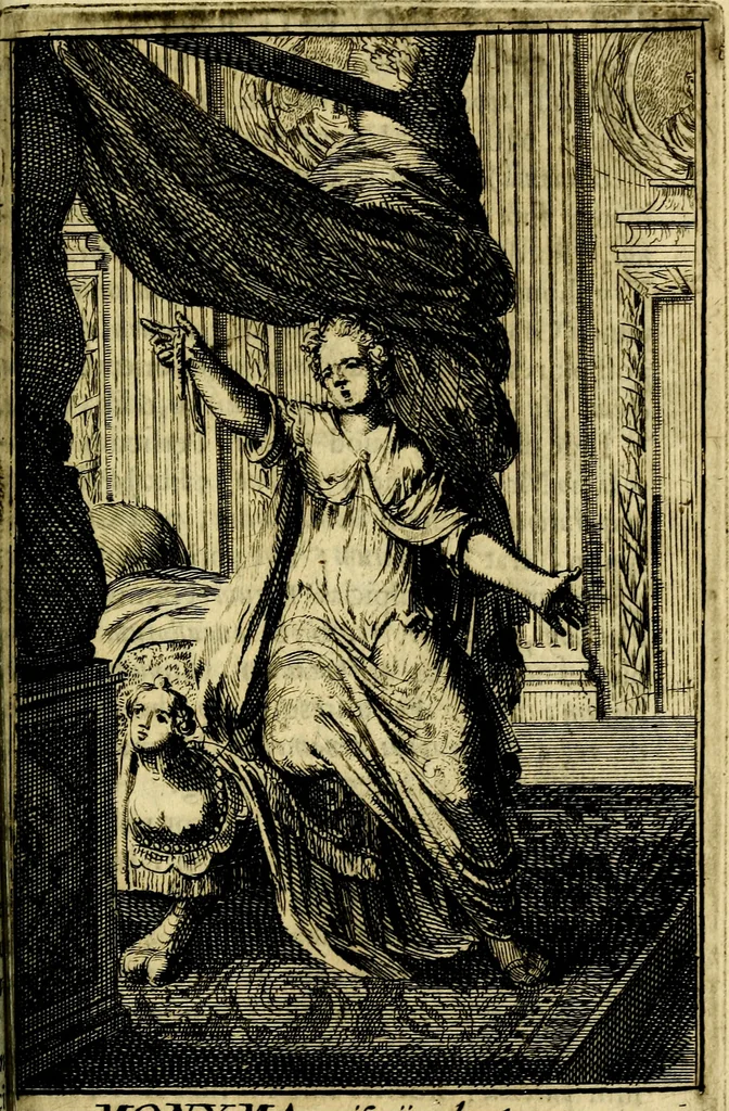 An illustration from Pictura loquens; sive, Heroicarum tabularum Hadriani Schoonebeeck, enarratio et explicatio, 1695, leaf 248