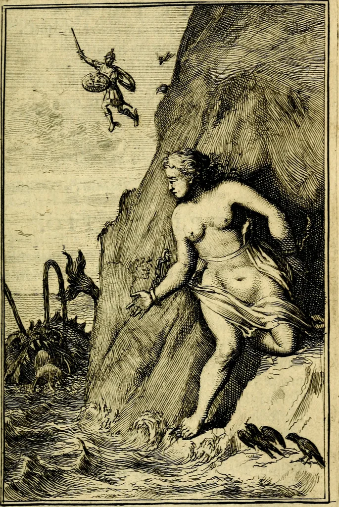 An illustration from Pictura loquens; sive, Heroicarum tabularum Hadriani Schoonebeeck, enarratio et explicatio, 1695, leaf 36