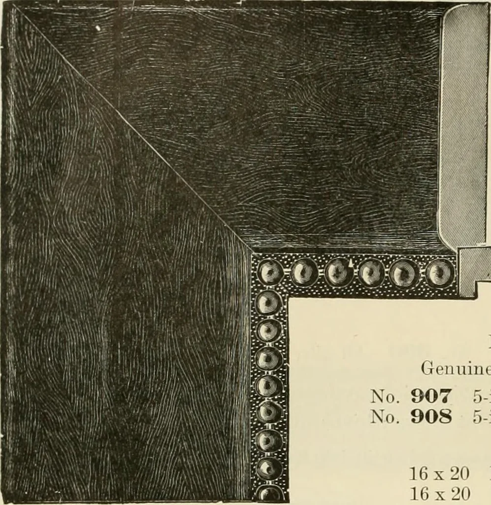An illustration from Picture frame mouldings, room mouldings, framed pictures, trays, lamps, imported novelties and specialties for the furniture trade, mirrors, picture hardware, fine gold gilding, portrait frames, artist materials and mat boards / Walter L. Lillie., 1913, leaf 103