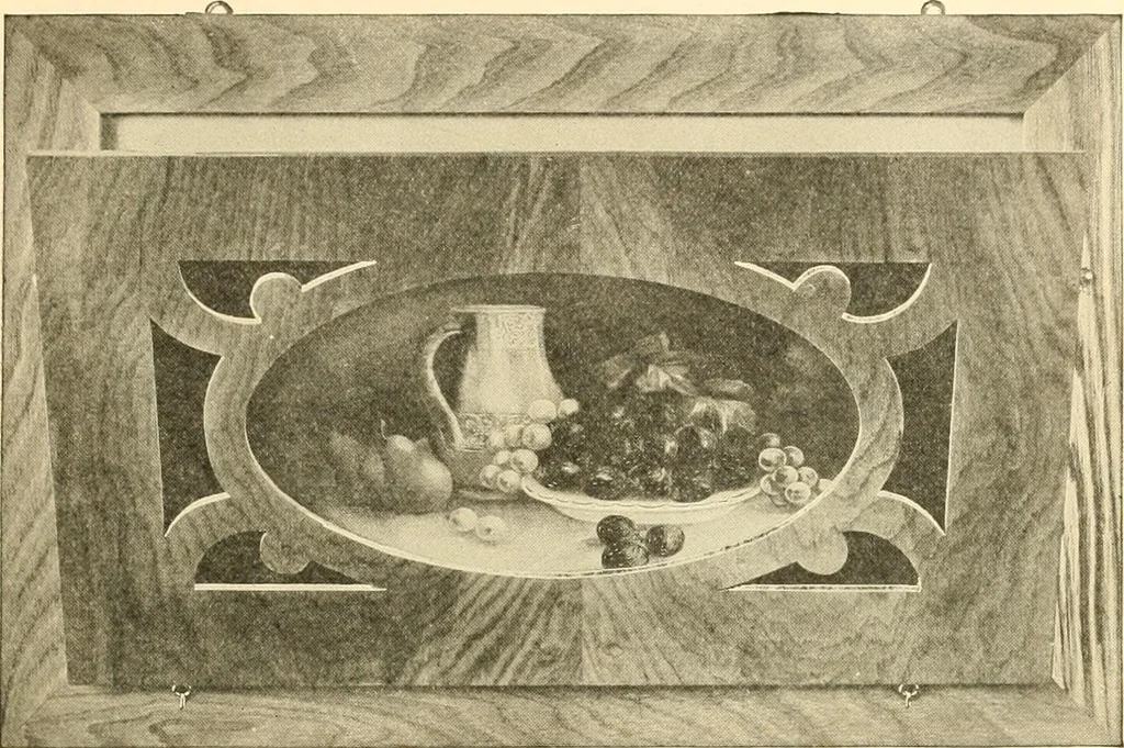 An illustration from Picture frame mouldings, room mouldings, framed pictures, trays, lamps, imported novelties and specialties for the furniture trade, mirrors, picture hardware, fine gold gilding, portrait frames, artist materials and mat boards / Walter L. Lillie., 1913, leaf 104