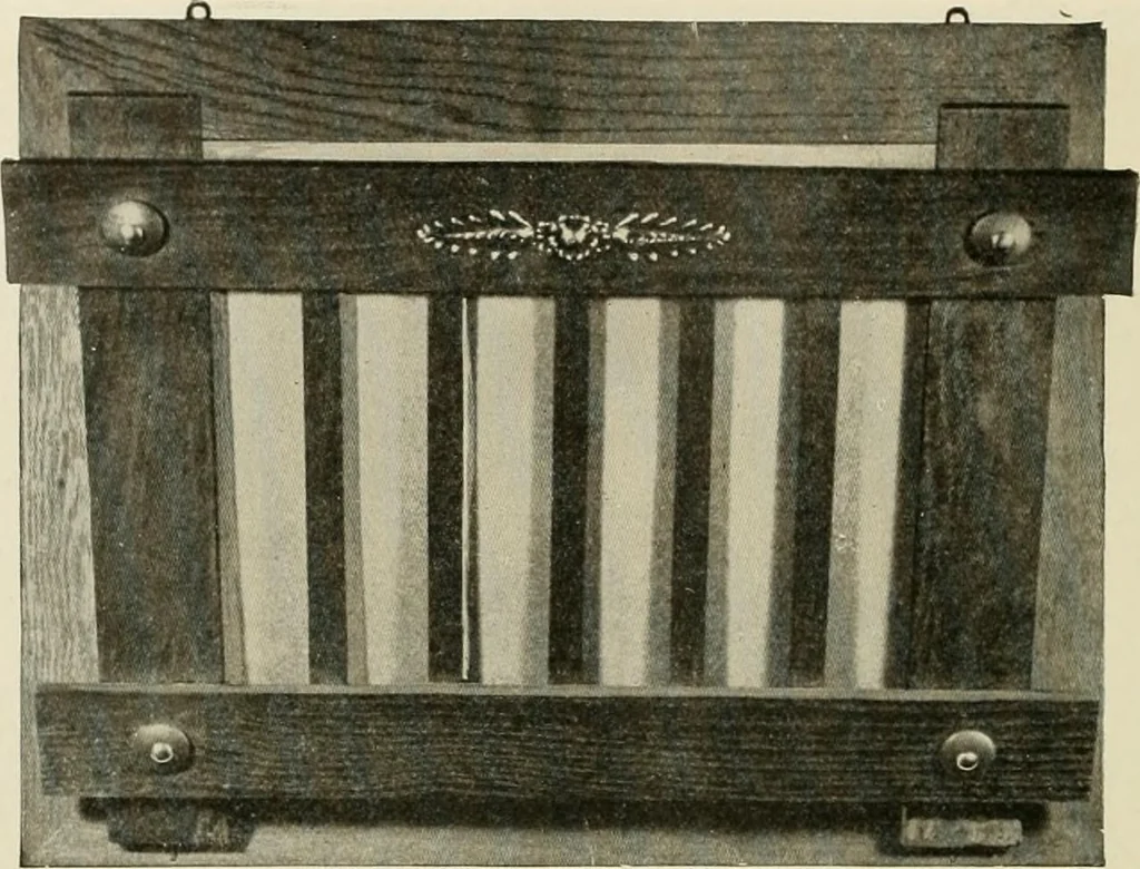 An illustration from Picture frame mouldings, room mouldings, framed pictures, trays, lamps, imported novelties and specialties for the furniture trade, mirrors, picture hardware, fine gold gilding, portrait frames, artist materials and mat boards / Walter L. Lillie., 1913, leaf 105