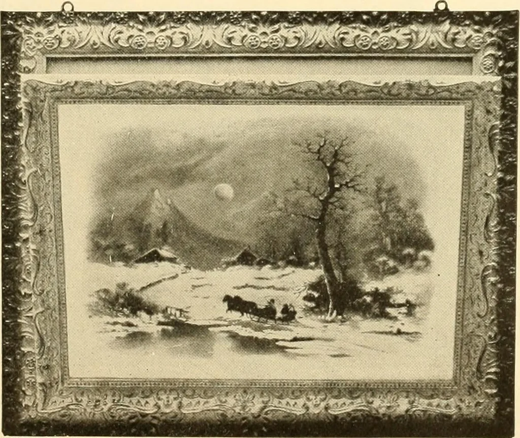 An illustration from Picture frame mouldings, room mouldings, framed pictures, trays, lamps, imported novelties and specialties for the furniture trade, mirrors, picture hardware, fine gold gilding, portrait frames, artist materials and mat boards / Walter L. Lillie., 1913, leaf 106
