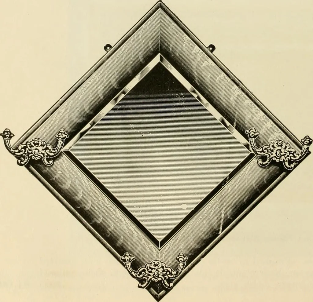 An illustration from Picture frame mouldings, room mouldings, framed pictures, trays, lamps, imported novelties and specialties for the furniture trade, mirrors, picture hardware, fine gold gilding, portrait frames, artist materials and mat boards / Walter L. Lillie., 1913, leaf 107