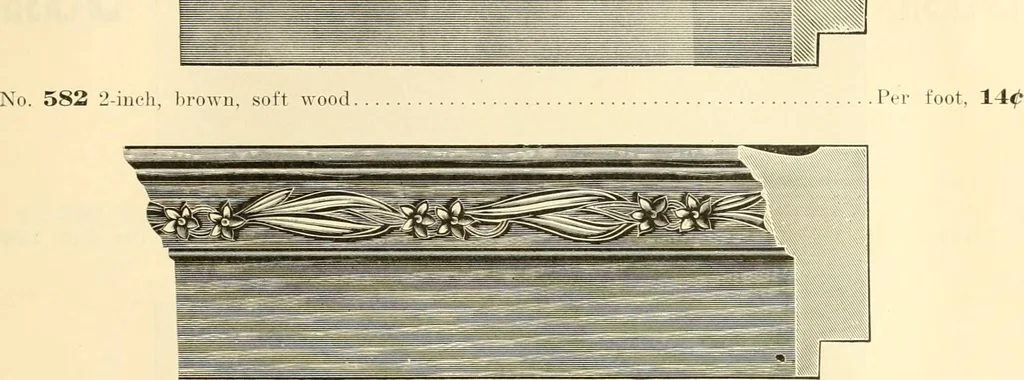 An illustration from Picture frame mouldings, room mouldings, framed pictures, trays, lamps, imported novelties and specialties for the furniture trade, mirrors, picture hardware, fine gold gilding, portrait frames, artist materials and mat boards / Walter L. Lillie., 1913, leaf 20