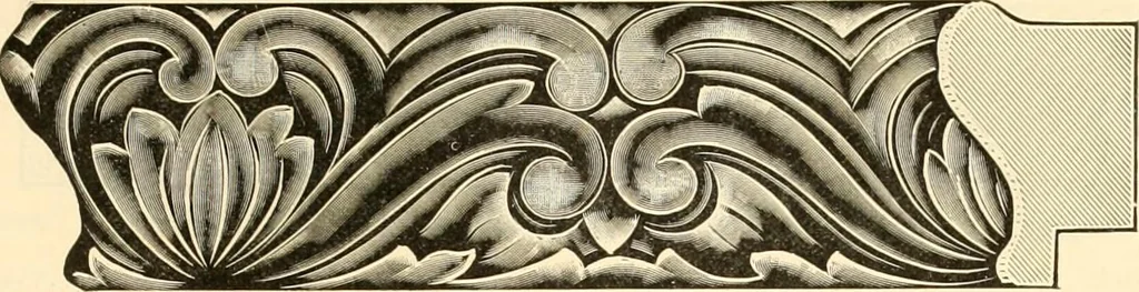 An illustration from Picture frame mouldings, room mouldings, framed pictures, trays, lamps, imported novelties and specialties for the furniture trade, mirrors, picture hardware, fine gold gilding, portrait frames, artist materials and mat boards / Walter L. Lillie., 1913, leaf 24