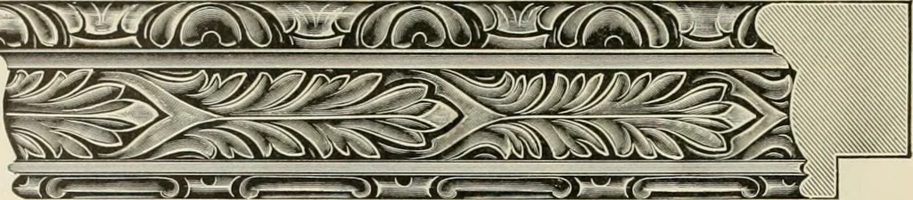 An illustration from Picture frame mouldings, room mouldings, framed pictures, trays, lamps, imported novelties and specialties for the furniture trade, mirrors, picture hardware, fine gold gilding, portrait frames, artist materials and mat boards / Walter L. Lillie., 1913, leaf 25
