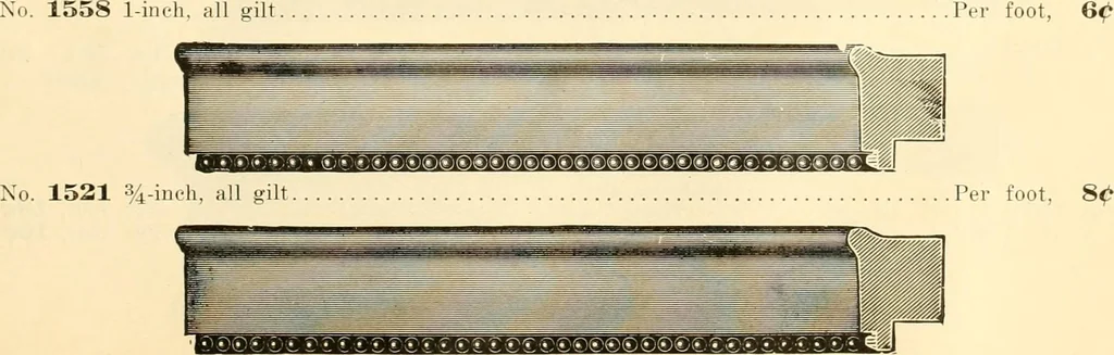 An illustration from Picture frame mouldings, room mouldings, framed pictures, trays, lamps, imported novelties and specialties for the furniture trade, mirrors, picture hardware, fine gold gilding, portrait frames, artist materials and mat boards / Walter L. Lillie., 1913, leaf 28
