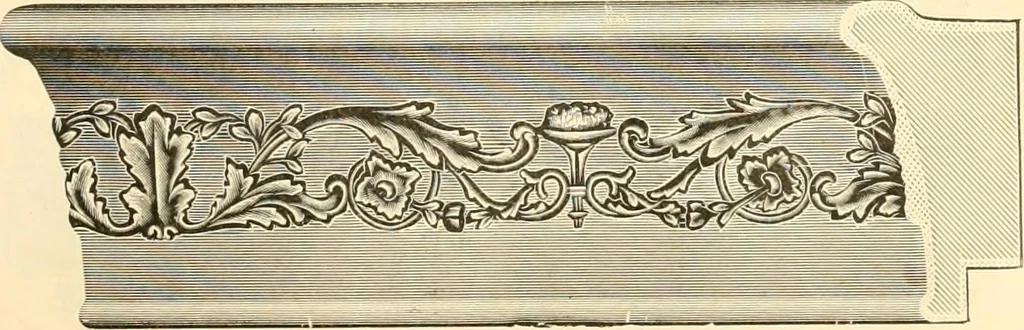 An illustration from Picture frame mouldings, room mouldings, framed pictures, trays, lamps, imported novelties and specialties for the furniture trade, mirrors, picture hardware, fine gold gilding, portrait frames, artist materials and mat boards / Walter L. Lillie., 1913, leaf 30