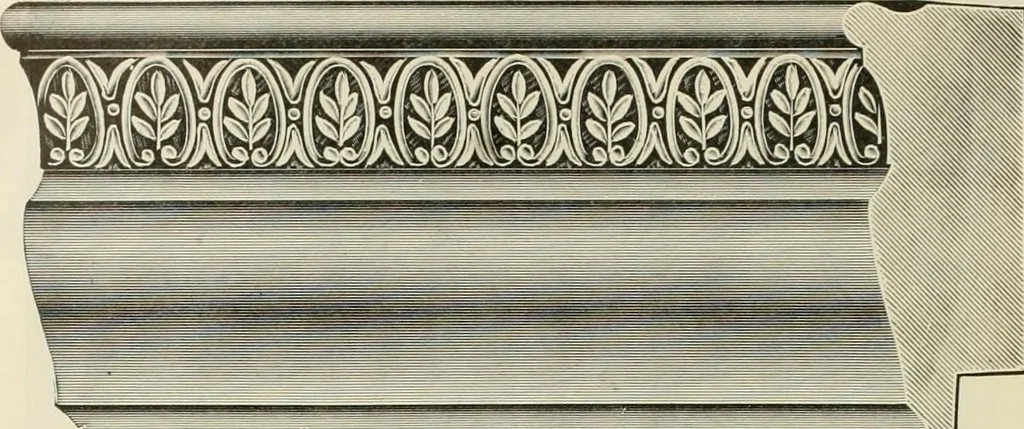 An illustration from Picture frame mouldings, room mouldings, framed pictures, trays, lamps, imported novelties and specialties for the furniture trade, mirrors, picture hardware, fine gold gilding, portrait frames, artist materials and mat boards / Walter L. Lillie., 1913, leaf 33