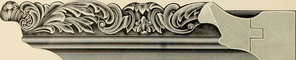 An illustration from Picture frame mouldings, room mouldings, framed pictures, trays, lamps, imported novelties and specialties for the furniture trade, mirrors, picture hardware, fine gold gilding, portrait frames, artist materials and mat boards / Walter L. Lillie., 1913, leaf 35