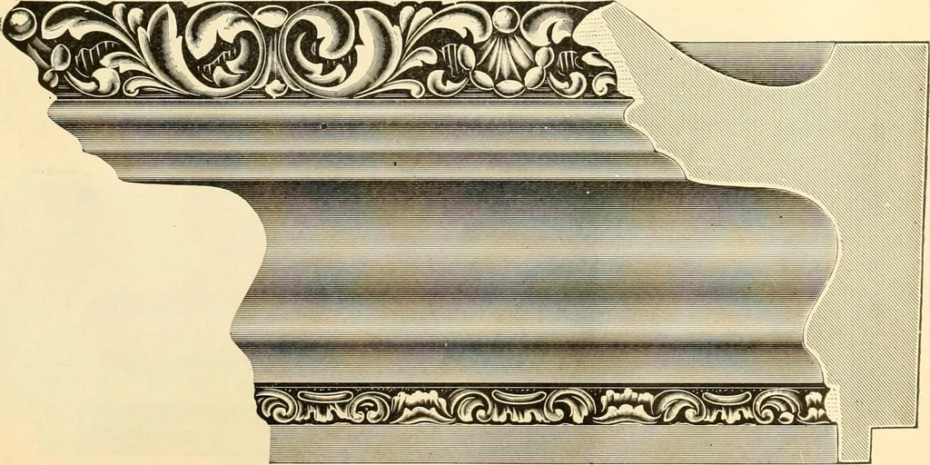 An illustration from Picture frame mouldings, room mouldings, framed pictures, trays, lamps, imported novelties and specialties for the furniture trade, mirrors, picture hardware, fine gold gilding, portrait frames, artist materials and mat boards / Walter L. Lillie., 1913, leaf 36