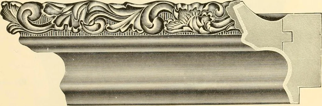 An illustration from Picture frame mouldings, room mouldings, framed pictures, trays, lamps, imported novelties and specialties for the furniture trade, mirrors, picture hardware, fine gold gilding, portrait frames, artist materials and mat boards / Walter L. Lillie., 1913, leaf 38
