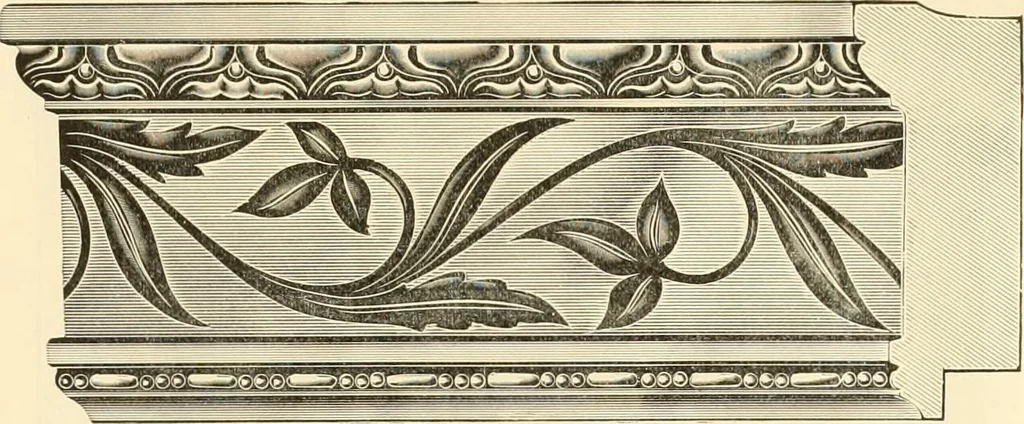 An illustration from Picture frame mouldings, room mouldings, framed pictures, trays, lamps, imported novelties and specialties for the furniture trade, mirrors, picture hardware, fine gold gilding, portrait frames, artist materials and mat boards / Walter L. Lillie., 1913, leaf 44