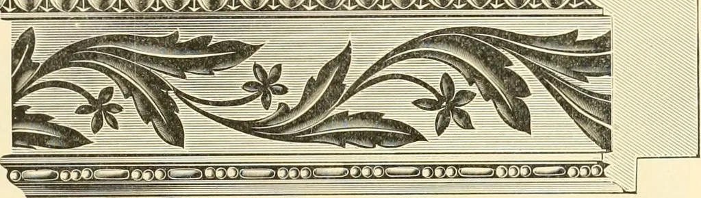 An illustration from Picture frame mouldings, room mouldings, framed pictures, trays, lamps, imported novelties and specialties for the furniture trade, mirrors, picture hardware, fine gold gilding, portrait frames, artist materials and mat boards / Walter L. Lillie., 1913, leaf 44