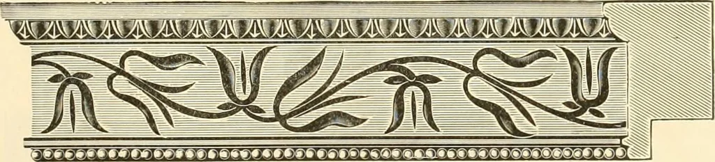 An illustration from Picture frame mouldings, room mouldings, framed pictures, trays, lamps, imported novelties and specialties for the furniture trade, mirrors, picture hardware, fine gold gilding, portrait frames, artist materials and mat boards / Walter L. Lillie., 1913, leaf 44