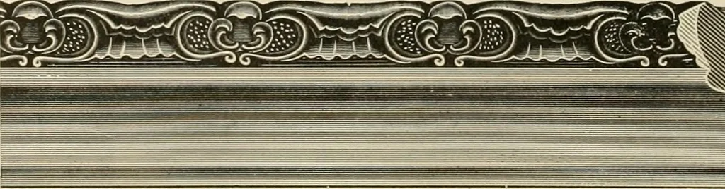 An illustration from Picture frame mouldings, room mouldings, framed pictures, trays, lamps, imported novelties and specialties for the furniture trade, mirrors, picture hardware, fine gold gilding, portrait frames, artist materials and mat boards / Walter L. Lillie., 1913, leaf 47