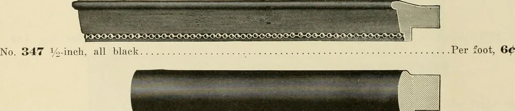 An illustration from Picture frame mouldings, room mouldings, framed pictures, trays, lamps, imported novelties and specialties for the furniture trade, mirrors, picture hardware, fine gold gilding, portrait frames, artist materials and mat boards / Walter L. Lillie., 1913, leaf 49