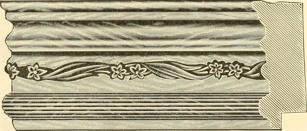 An illustration from Picture frame mouldings, room mouldings, framed pictures, trays, lamps, imported novelties and specialties for the furniture trade, mirrors, picture hardware, fine gold gilding, portrait frames, artist materials and mat boards / Walter L. Lillie., 1913, leaf 54