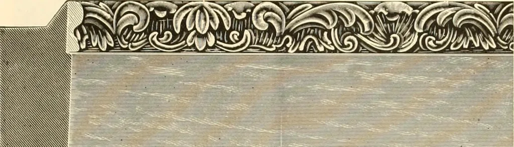 An illustration from Picture frame mouldings, room mouldings, framed pictures, trays, lamps, imported novelties and specialties for the furniture trade, mirrors, picture hardware, fine gold gilding, portrait frames, artist materials and mat boards / Walter L. Lillie., 1913, leaf 56