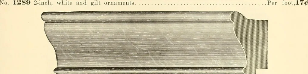 An illustration from Picture frame mouldings, room mouldings, framed pictures, trays, lamps, imported novelties and specialties for the furniture trade, mirrors, picture hardware, fine gold gilding, portrait frames, artist materials and mat boards / Walter L. Lillie., 1913, leaf 56