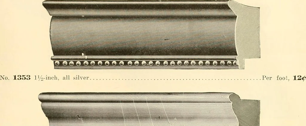 An illustration from Picture frame mouldings, room mouldings, framed pictures, trays, lamps, imported novelties and specialties for the furniture trade, mirrors, picture hardware, fine gold gilding, portrait frames, artist materials and mat boards / Walter L. Lillie., 1913, leaf 58
