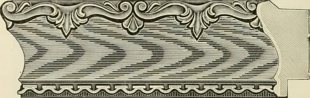 An illustration from Picture frame mouldings, room mouldings, framed pictures, trays, lamps, imported novelties and specialties for the furniture trade, mirrors, picture hardware, fine gold gilding, portrait frames, artist materials and mat boards / Walter L. Lillie., 1913, leaf 59