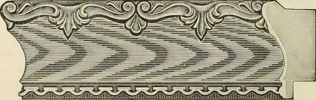 An illustration from Picture frame mouldings, room mouldings, framed pictures, trays, lamps, imported novelties and specialties for the furniture trade, mirrors, picture hardware, fine gold gilding, portrait frames, artist materials and mat boards / Walter L. Lillie., 1913, leaf 59