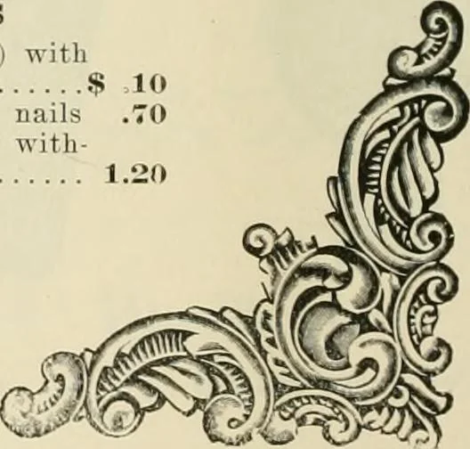 An illustration from Picture frame mouldings, room mouldings, framed pictures, trays, lamps, imported novelties and specialties for the furniture trade, mirrors, picture hardware, fine gold gilding, portrait frames, artist materials and mat boards / Walter L. Lillie., 1913, leaf 75