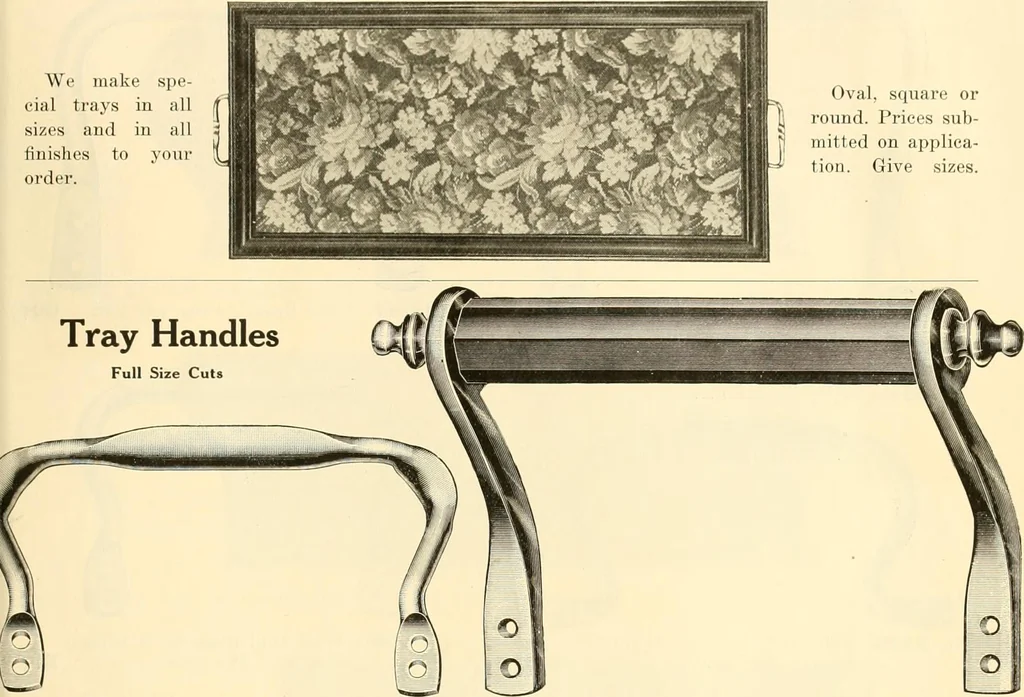 An illustration from Picture frame mouldings, room mouldings, framed pictures, trays, lamps, imported novelties and specialties for the furniture trade, mirrors, picture hardware, fine gold gilding, portrait frames, artist materials and mat boards / Walter L. Lillie., 1913, leaf 78
