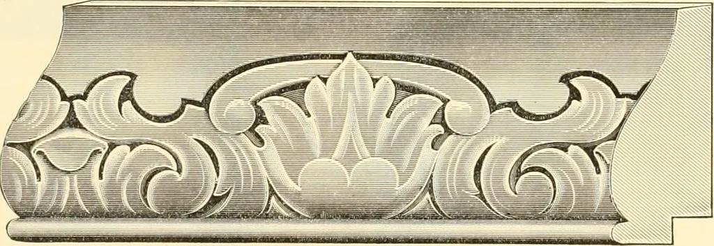 An illustration from Picture frame mouldings, room mouldings, framed pictures, trays, lamps, imported novelties and specialties for the furniture trade, mirrors, picture hardware, fine gold gilding, portrait frames, artist materials and mat boards / Walter L. Lillie., 1913, leaf 80