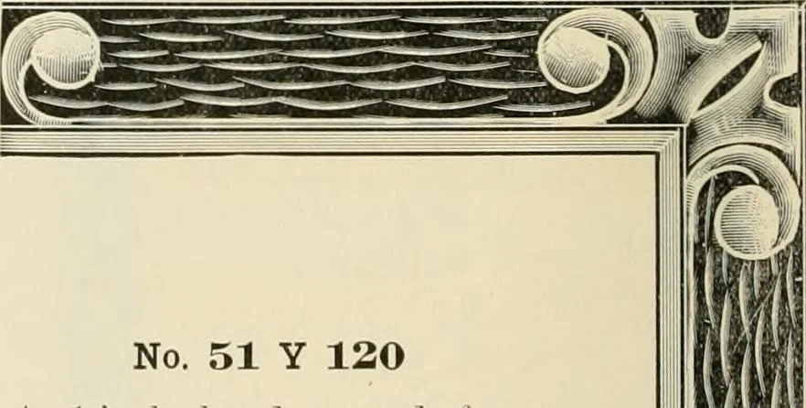 An illustration from Picture frame mouldings, room mouldings, framed pictures, trays, lamps, imported novelties and specialties for the furniture trade, mirrors, picture hardware, fine gold gilding, portrait frames, artist materials and mat boards / Walter L. Lillie., 1913, leaf 83