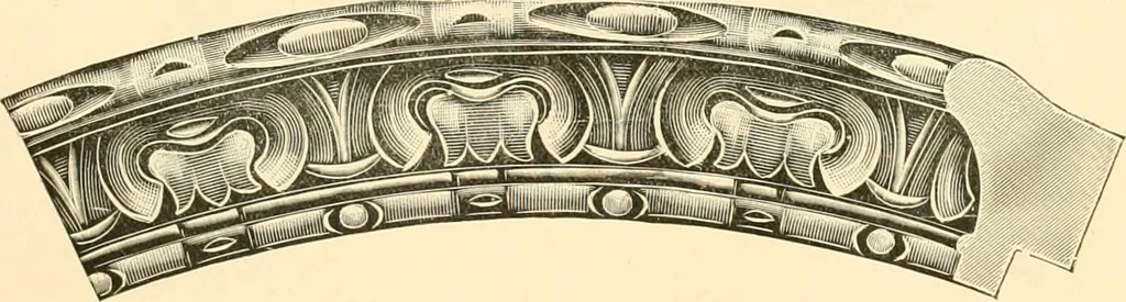 An illustration from Picture frame mouldings, room mouldings, framed pictures, trays, lamps, imported novelties and specialties for the furniture trade, mirrors, picture hardware, fine gold gilding, portrait frames, artist materials and mat boards / Walter L. Lillie., 1913, leaf 90