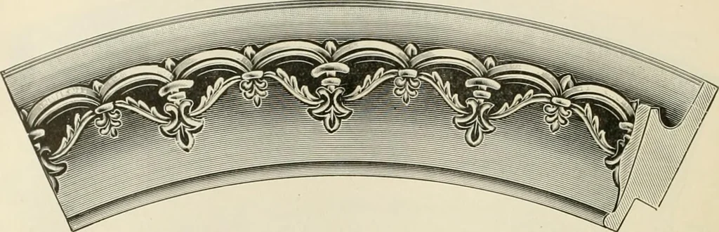 An illustration from Picture frame mouldings, room mouldings, framed pictures, trays, lamps, imported novelties and specialties for the furniture trade, mirrors, picture hardware, fine gold gilding, portrait frames, artist materials and mat boards / Walter L. Lillie., 1913, leaf 91