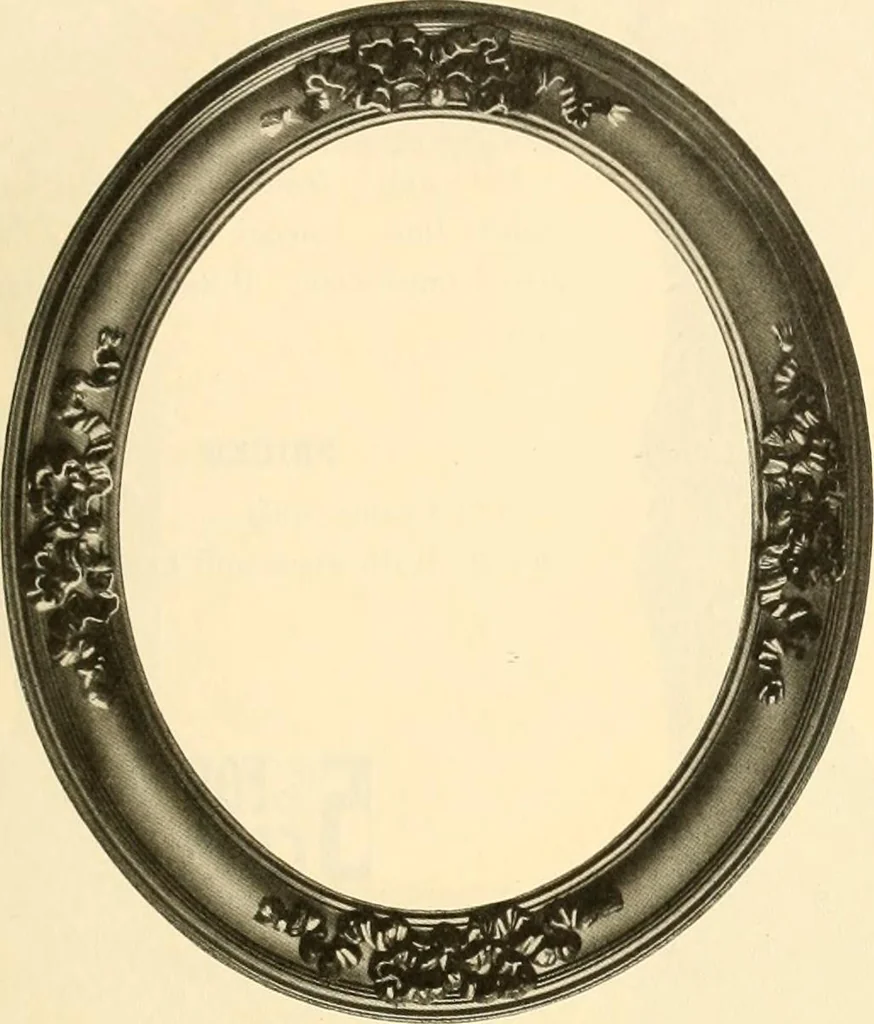 An illustration from Picture frame mouldings, room mouldings, framed pictures, trays, lamps, imported novelties and specialties for the furniture trade, mirrors, picture hardware, fine gold gilding, portrait frames, artist materials and mat boards / Walter L. Lillie., 1913, leaf 98