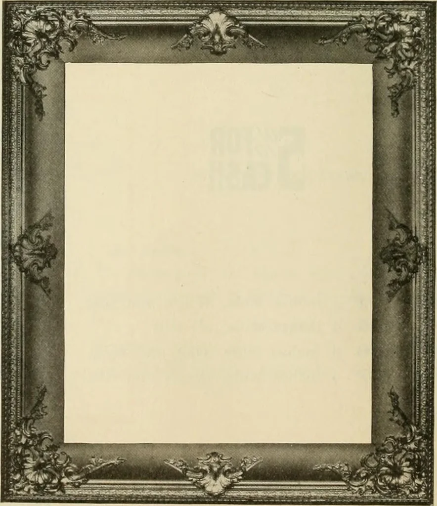 An illustration from Picture frame mouldings, room mouldings, framed pictures, trays, lamps, imported novelties and specialties for the furniture trade, mirrors, picture hardware, fine gold gilding, portrait frames, artist materials and mat boards / Walter L. Lillie., 1913, leaf 99