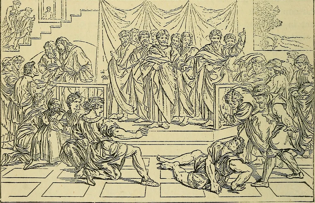 An illustration from Pictures at South Kensington : the Raphael cartoons, the Sheepshanks collection, &c., 1877, leaf 17