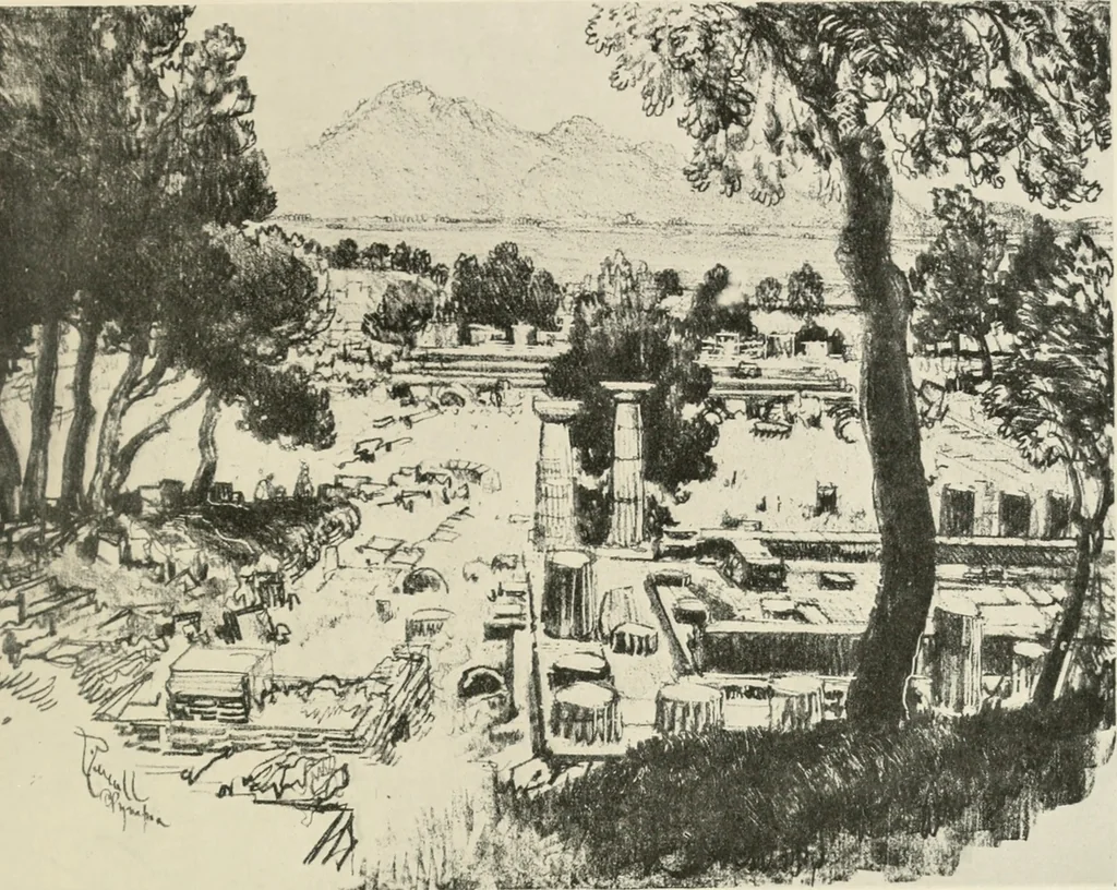 An illustration from Pictures in the Land of Temples; reproductions of a series of lithographs made in the Land of Temples, March-June 1913;, 1915, leaf 100