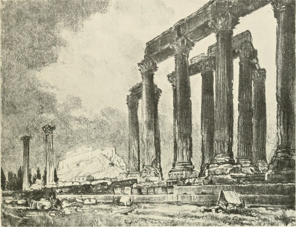 An illustration from Pictures in the Land of Temples; reproductions of a series of lithographs made in the Land of Temples, March-June 1913;, 1915, leaf 108